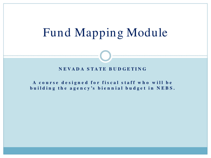 fund mapping module