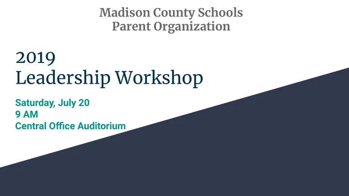 2019 leadership workshop