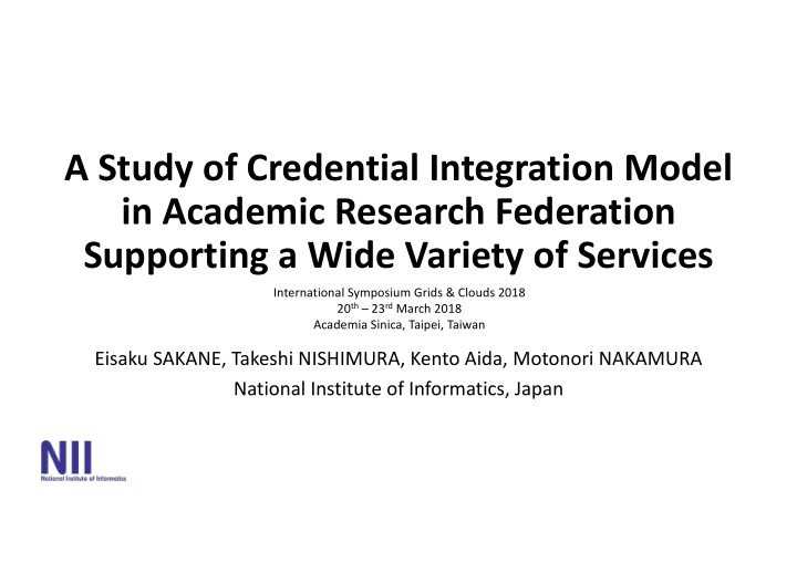 a study of credential integration model in academic