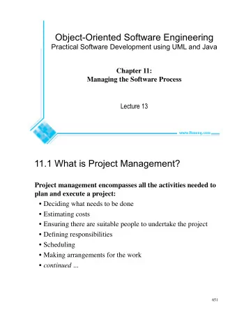 Object-Oriented Software Engineering  Practical Software Development using UML and Java  Chapter