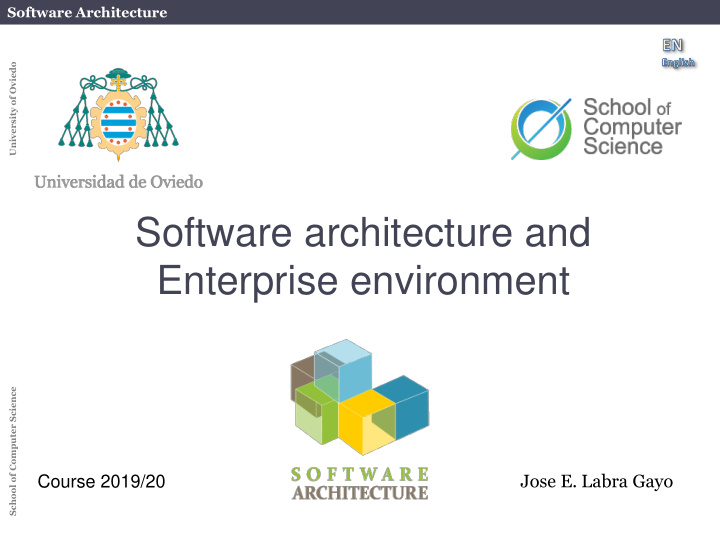 software architecture and enterprise environment