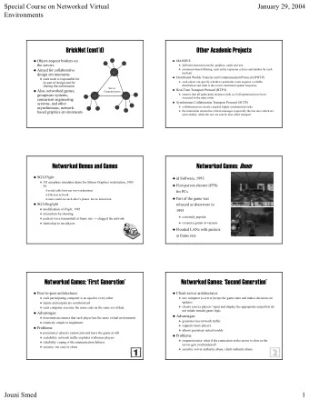BrickNet (contd)  BrickNet  (contd)  Other Academic Projects  Other Academic Projects