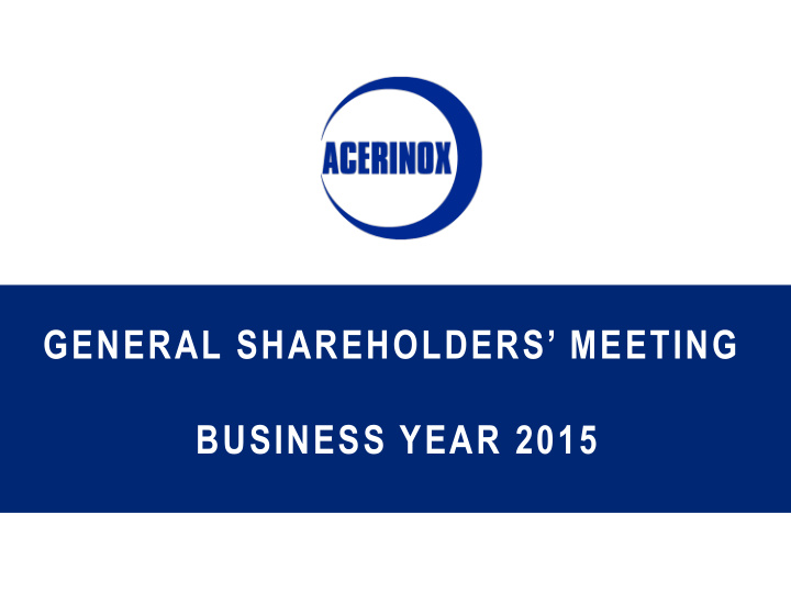 general shareholders meeting business year 2015