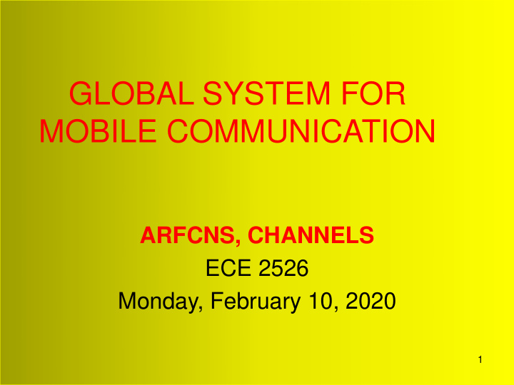 global system for