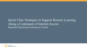 Quick Chat: Strategies to Support Remote Learning  Along a Continuum of Internet Access  Regional