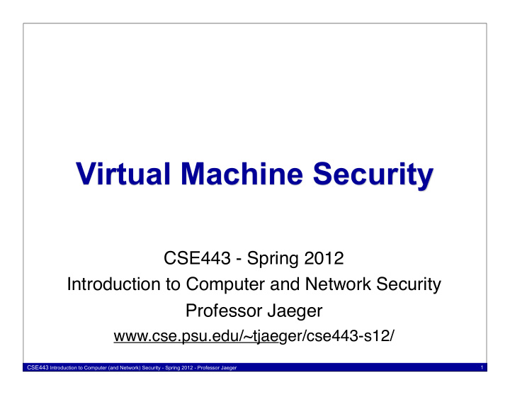 virtual machine security