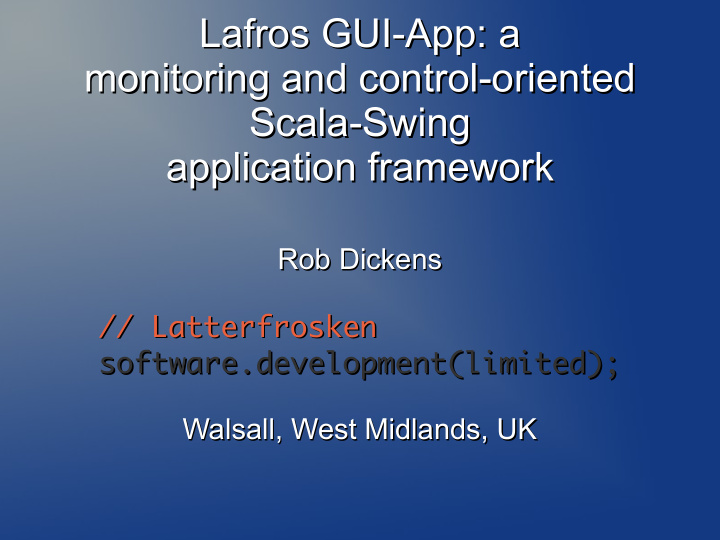 lafros gui app a lafros gui app a monitoring and control