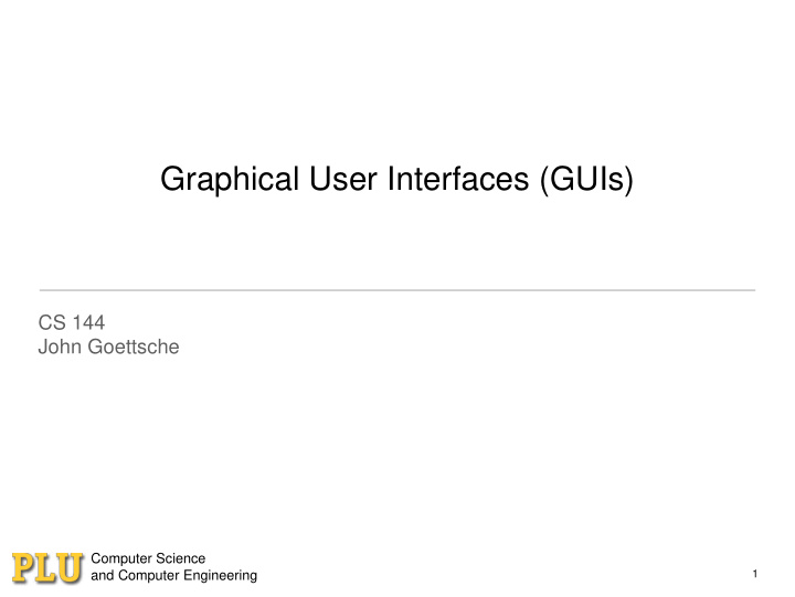 graphical user interfaces guis