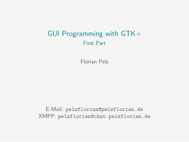 gui programming with gtk