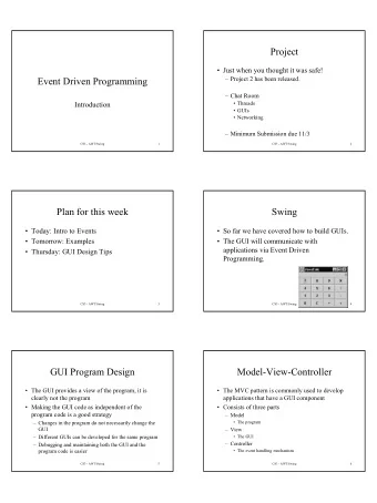 Project   Just when you thought it was safe!  Event Driven Programming   Project 2 has been