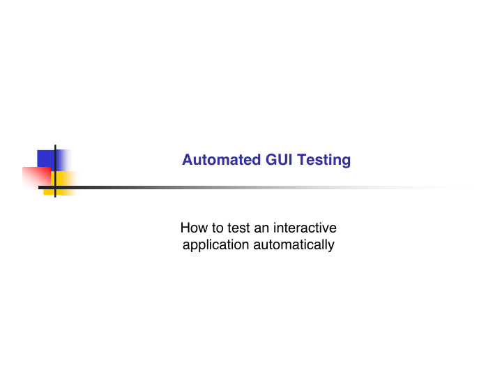 automated gui testing