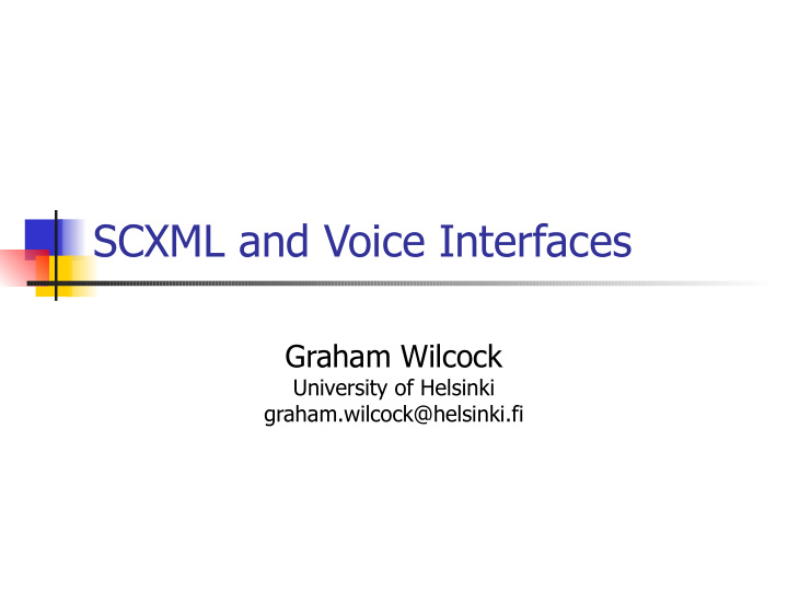 scxml and voice interfaces