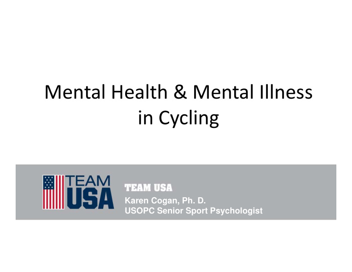mental health mental illness in cycling