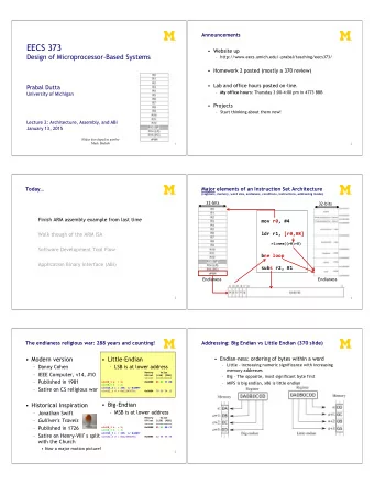 EECS 373  Website up  Design of Microprocessor-Based Systems