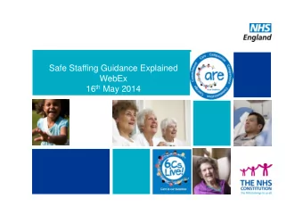 Safe Staffing Guidance Explained  WebEx 16 th May 2014  Aim and Objectives  Aim    Provide an