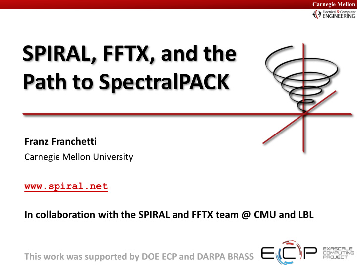spiral fftx and the path to spectralpack