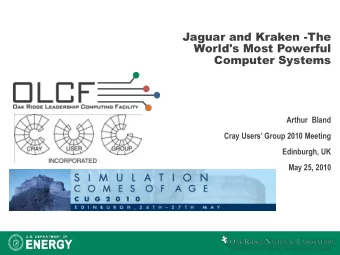 World's Most Powerful  Computer Systems  Arthur  Bland  Cray Users Group 2010 Meeting
