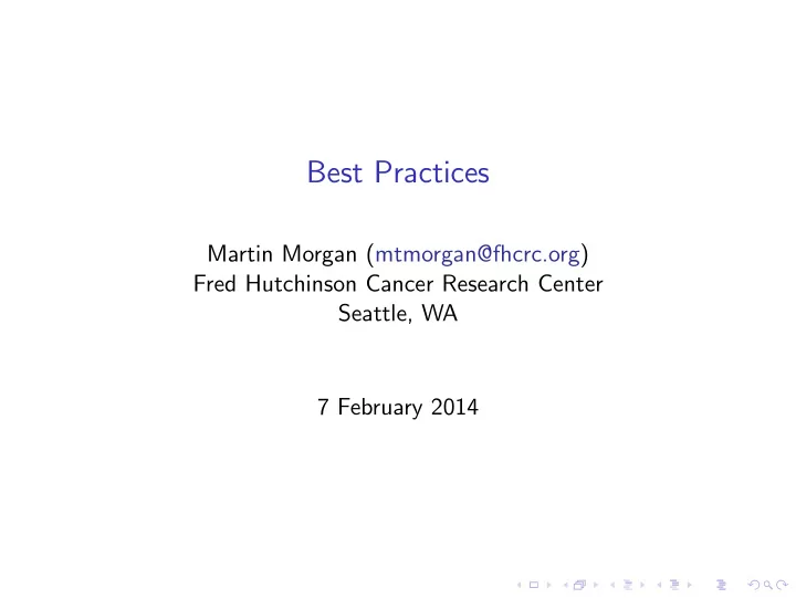 best practices