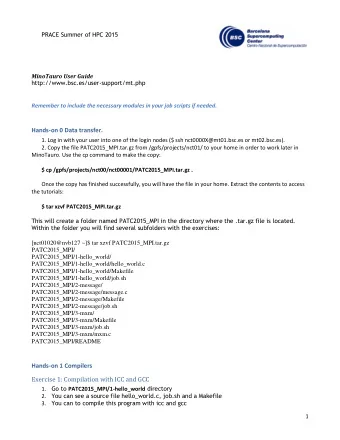MinoTauro User Guide U http://www.bsc.es/user-support/mt.php Remember to include the necessary