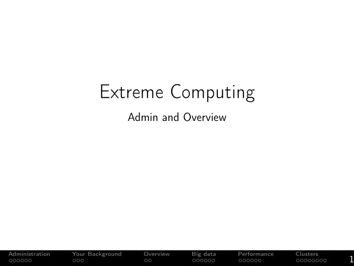 extreme computing