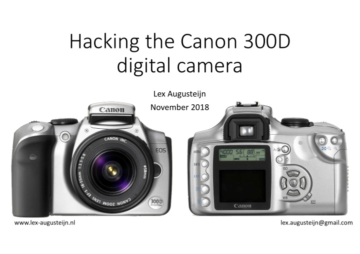 hacking the canon 300d digital camera