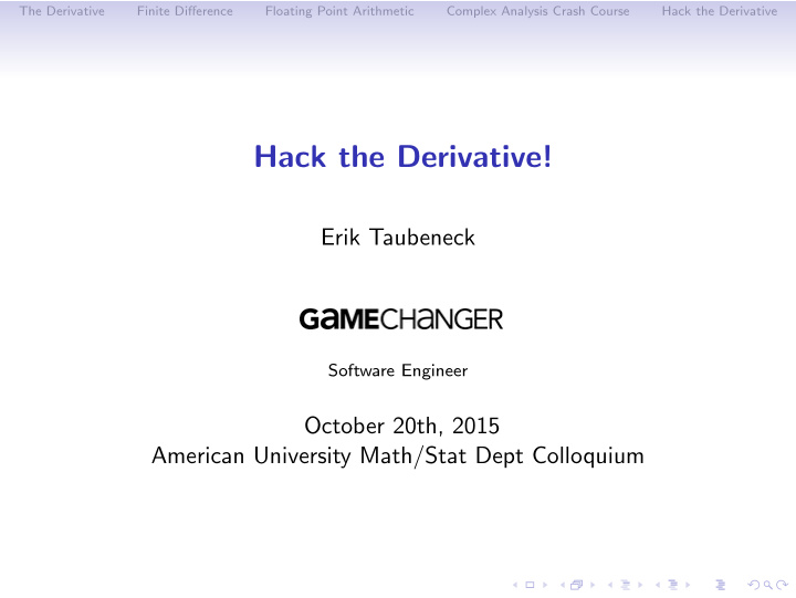 hack the derivative