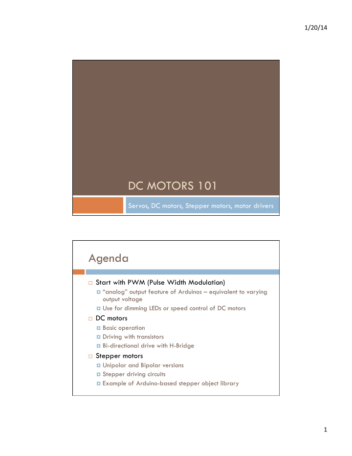 dc motors 101