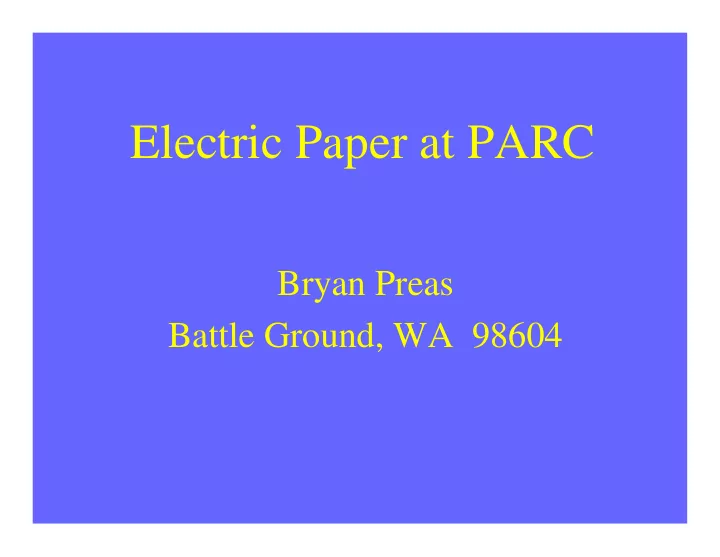 electric paper at parc