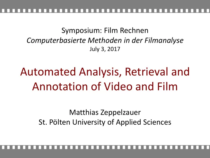annotation of video and film