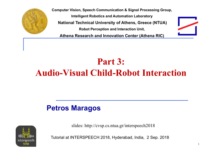 part 3 audio visual child robot interaction