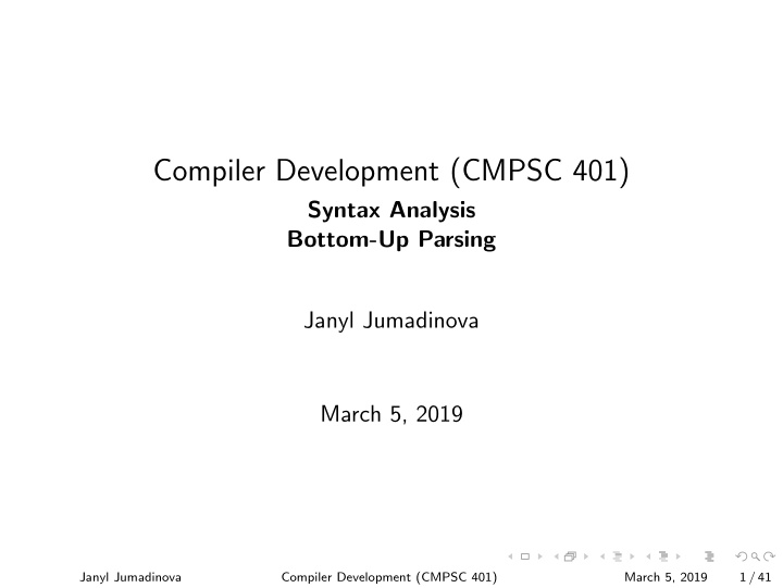 compiler development cmpsc 401