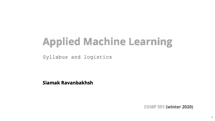 applied machine learning applied machine learning