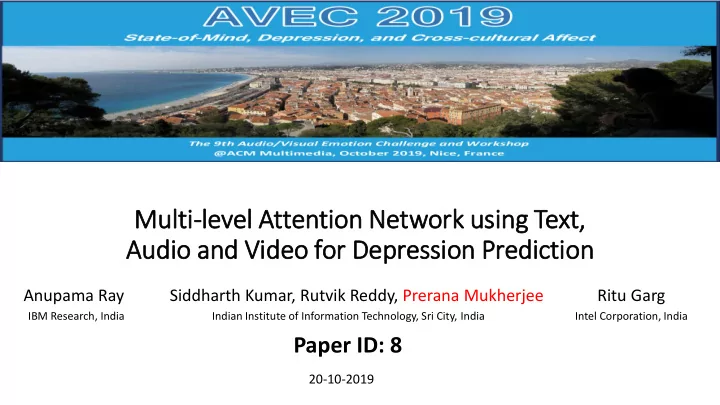 multi lti le level l attentio ion netw twork rk usin sing