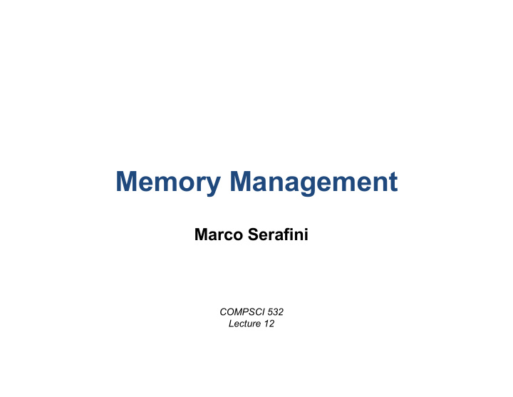 memory management