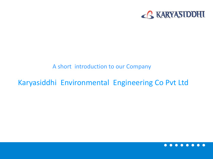 karyasiddhi environmental engineering co pvt ltd mission