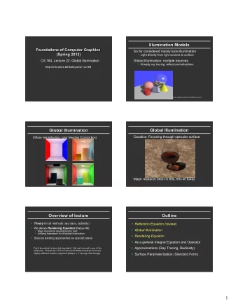 1  Reflection Equation  Reflection Equation  i  i      r  r  x  x  Sum over all light