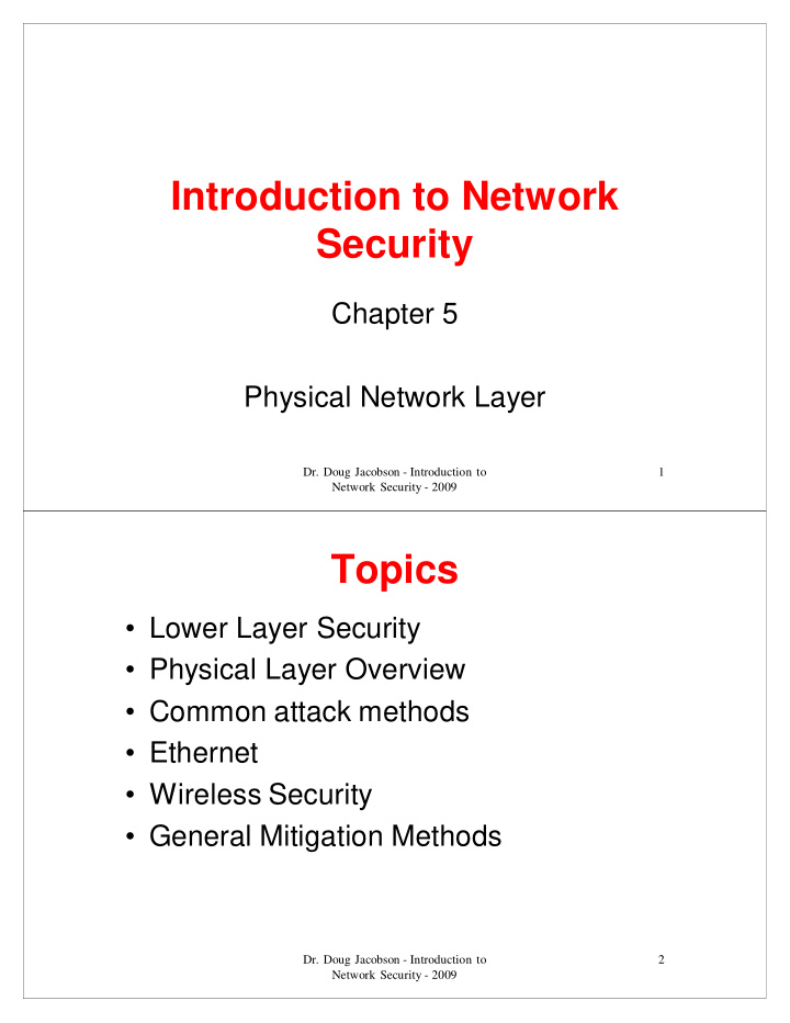 introduction to network security security