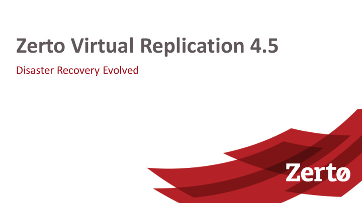 zerto virtual replication 4 5