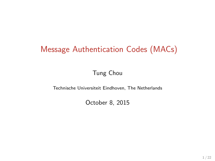 message authentication codes macs