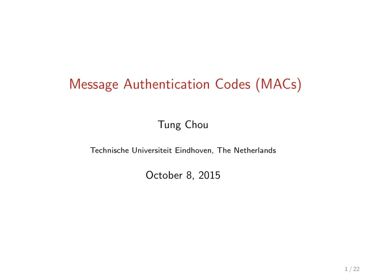 message authentication codes macs