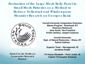 lounde r Byc a tc h on Ge org e s Ba nk  F  Cornell University Cooperative Extension  Marine