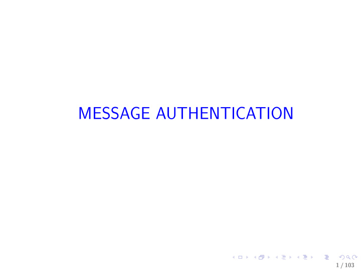 message authentication