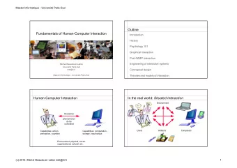 Fundamentals of Human-Computer Interaction  Introduction  History  Psychology 101  Graphical