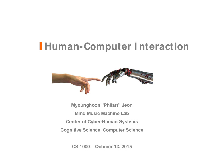 human computer i nteraction