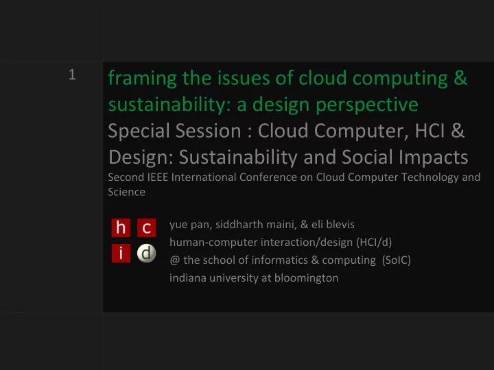 framing the issues of cloud computing sustainability a
