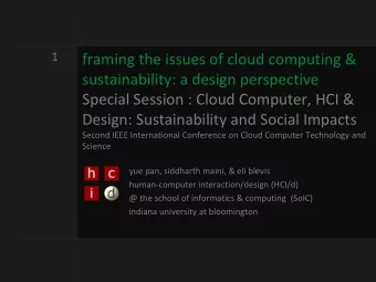 framing the issues of cloud computing &amp;  sustainability: a design perspective  Special Session