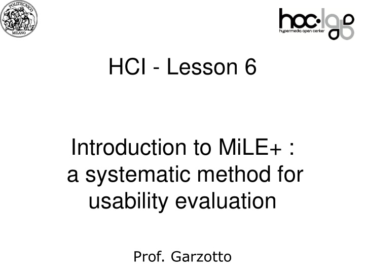 07 introduction to mile a systematic method for usability