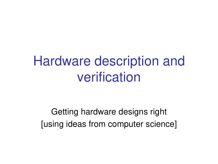 hardware description and