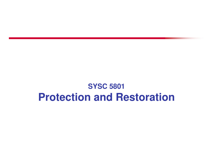 protection and restoration