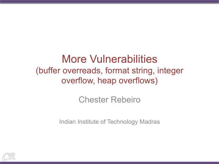 more vulnerabilities